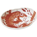 夕立窯 めでたい どーんと楕円鉢(木箱入) 赤鯛(C6096627) 取り寄せ商品
