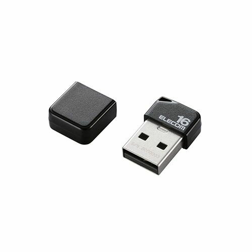 エレコム 【5個セット】 USBメモリ/USB2.0/小型/キャップ付/16GB/ブラック(MF-SU2B16GBKX5) 取り寄せ商品