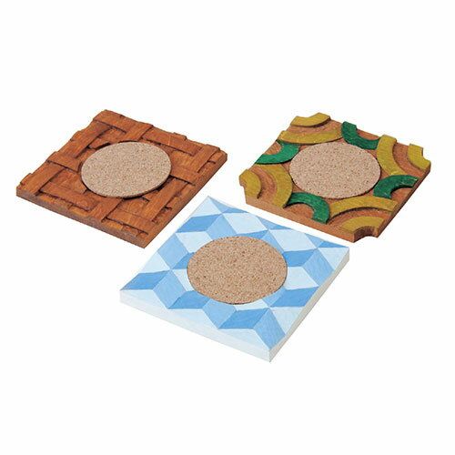 ARTEC 【5セット】 ARTEC 木彫コースター3枚組(ATC30618X5) 取り寄せ商品
