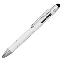 【10セット】 メタルラバー3色タッチボールペン ホワイト メタルの適度な重量感とラバー仕上げ(22552903X10) 取り寄せ商品