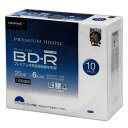 HIDISC 10個セット BD-R 6倍速 映像用デジタル放送対応 インクジェットプリンタ対(HDVBR25RP10SCX10) 取り寄せ商品
