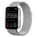 ommix オムミックス スマートウォッチ スクエア型 メッシュベルト 検温機能付き(WW21062S-MSV) 取り寄せ商品