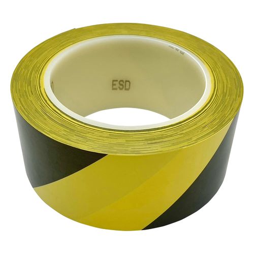 アズピュア(アズワン) アズピュアESD PETラインテープN 黄/黒 50mm×33m 5巻入 (1袋(5巻入り))(4589638208935) 目安在庫=...