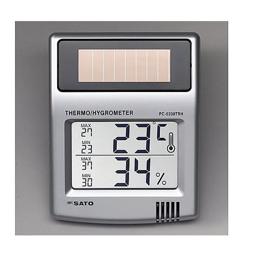 佐藤計量器製作所 ソーラーデジタル温湿度計　校正証明書付 (1台)(PC-5200TRH) 取り寄せ商品