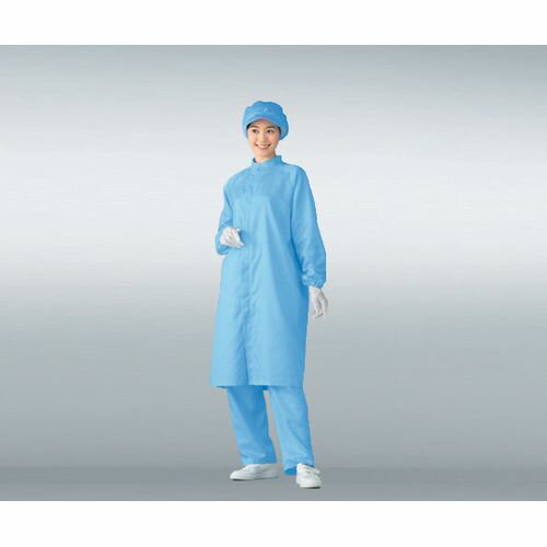 アズワン 無塵衣AS207C(男女兼用コート) ブルー 5L (1着) 取り寄せ商品