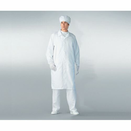 アズワン 無塵衣AS206C(男女兼用コート) ホワイト 5L (1着) 取り寄せ商品