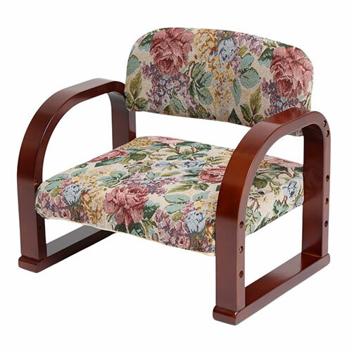 谷村実業 立ち座りらくらく座椅子 ロータイプ ゴブラン(花柄)(TAN-100L-GOB) 取り寄せ商品