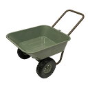 谷村実業 ガーデン2輪車 ノーパンクタイヤ 頑丈なスチール製 耐荷重80kg 容量40L 重量9kg グリーン(TAN-3023-GN) 取り寄せ商品