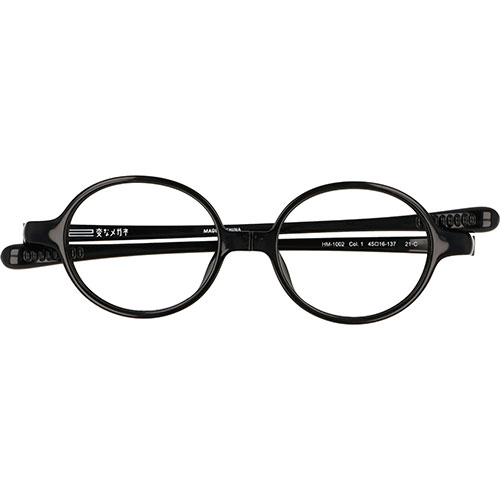 H.U.G. 変なメガネ HM-1002 ファッション性のあるラウンド型 度数+3.0 ブラック(HM-1002-1+3.0) 取り寄..