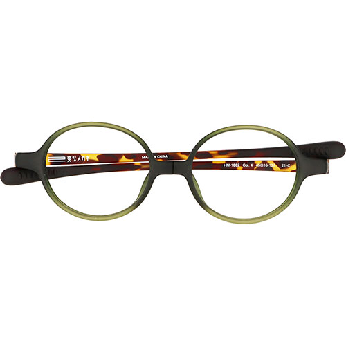 H.U.G. 変なメガネ HM-1002 ファッション性のあるラウンド型 度数+1.5 カーキマッ(HM-1002-3+1.5) 取り寄せ商品