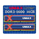 UMAX デスクトップPC用メモリー UDIMM DDR3-1600 16GB(8GB×2) H/S(UM-DDR3D-1600-16GBHS) 目安在庫=△