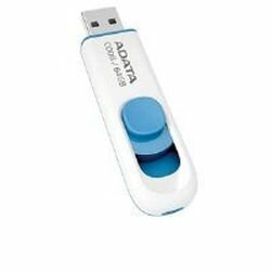 ADATA　Technology DashDrive C008 スライド式 USBフラッシュドライブ 64GB White/Blue(AC008-64G-RWE) 目安在庫=○