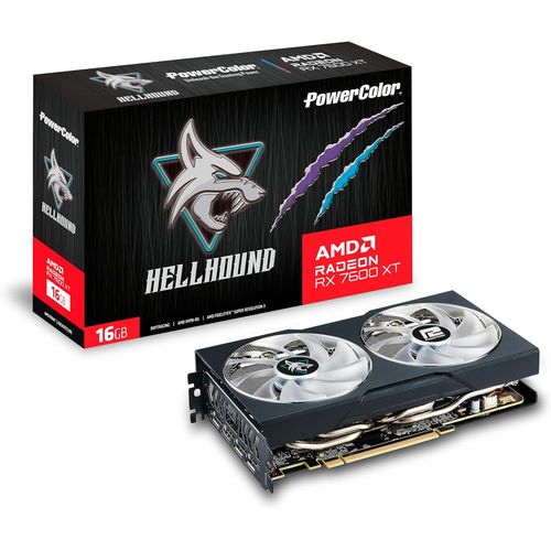 POWERCOLOR Hellhound AMD Radeon RX 7600 XT 16GB GDDR6/デュアルファン搭載モデル(RX7600XT 16G-L/OC) 目安=△