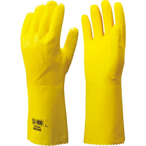 ショーワグローブ ポリウレタン製オールコート裏布付き手袋 SD-1000 イエロー Lサイズ 1双(SD-1000-L (ポリウレタンセイ) 目安在庫=○