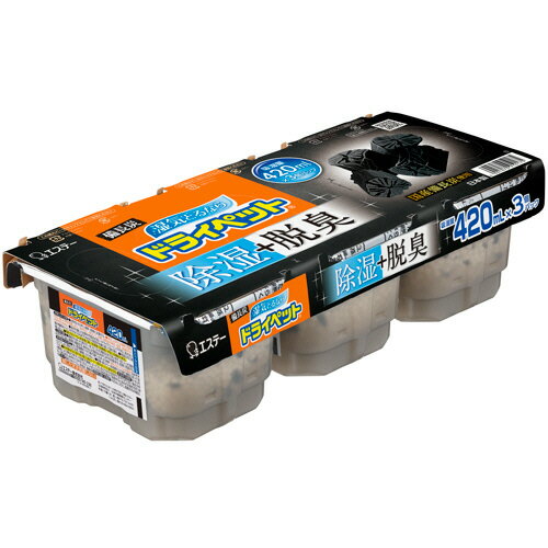 エステー 備長炭ドライペット 420mL 1パック(3個)(910175) 目安在庫=○