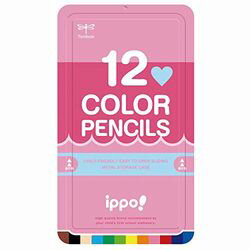 色鉛筆 トンボ鉛筆 スライド缶入り色鉛筆12色プレーンピンク(CL-RPW0412C) 取り寄せ商品