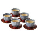 波佐見焼 利左右衛門窯 朱巻十草 仙茶揃 茶托付 仙茶(径8×6cm・140ml)・茶托(径11.5×2cm)×各5(K50904935) 取り寄せ商品