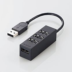 エレコム ELECOM USBHUB2.0 機能主義 バスパワー 4ポート 10cm ブラック U2H-TZ426BBK メーカー在庫品