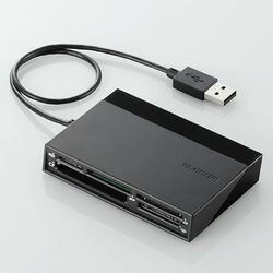 エレコム メモリリーダライタ/USBハブ付/SD+MS+CF+XD/ブラック MR-C24BK メーカー在庫品