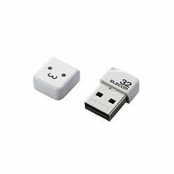【P5E】エレコム USBメモリ 32GB USB2.0 小型 ストラップホール キャップ付き ホワイト(MF-SU2B32GWHF) メーカー在庫品
