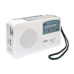 ケンコー・トキナー 多機能防災ラジオ FM/AM/ワイドFM対応 乾電池対応 サイレン付 USB充電機能(KR-005A..