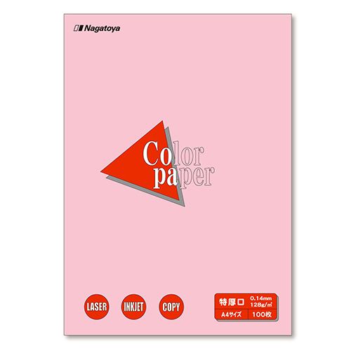長門屋商店 Color Paper A4 特厚口 桃 1冊(100枚)(ナ-3421V) 目安在庫=○