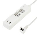 YAZAWA 個別スイッチ付2AC2USB3.4A2m ホワイト(Y02KS422WH2U) 取り寄せ商品