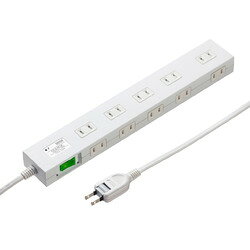 【P5S】サンワサプライ TAP-SP2110N-2W 雷ガードタップ 2m ホワイト(TAP-SP2110N-2W) メーカー在庫品