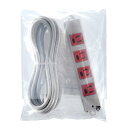 【P5S】サンワサプライ 工事物件タップ 赤 3m TAP-K4-3R(TAP-K4-3R) メーカー在庫品