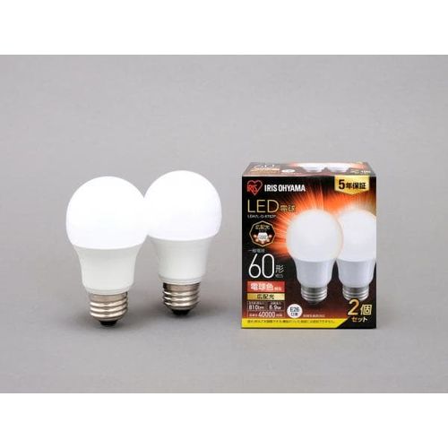 LED電球 E26 広配光2P 電球色 60形 810lm LDA7L-G-6T62P(2個入)