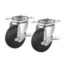 【P5S】サンワサプライ 汎用キャスター 75mm径 2個セット (フリーストッパー付き)(CST-75E-FRST2) メーカー在庫品