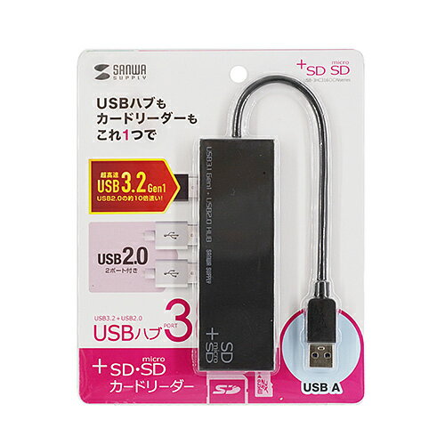 【P5S】サンワサプライ USB-3HC316BKN USB3.1+2.0コンボハブ　カードリーダー付き(USB-3HC316BKN) メー..