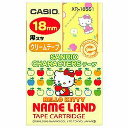 カシオ計算機 CASIO ネームランドテープ18ミリ ハローキティーりんご クリーム XR-18SS1 メーカー在庫品
