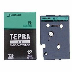 キングジム KING JIM ラベルライター「テプラ」TRテープカートリッジ 緑×黒文字 12mm(TC12G) 取り寄せ商品