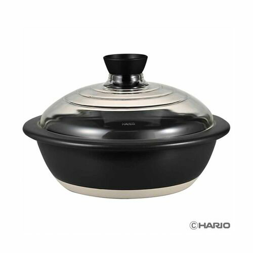 HARIO フタがガラスの土鍋 9号 GDN-255-B-W(68-5182-37) 取り寄せ商品