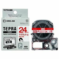 キングジム KING JIM テプラPROテープ マグネット 白/赤文字 24mm SJ24SR 取り寄せ商品