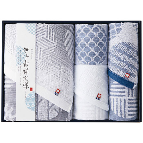 犬飼タオル 犬飼タオル 伊予吉祥文様 タオルセット (60×115cmバスタオル・32×73cmフ(2691-083) 取り寄せ商品