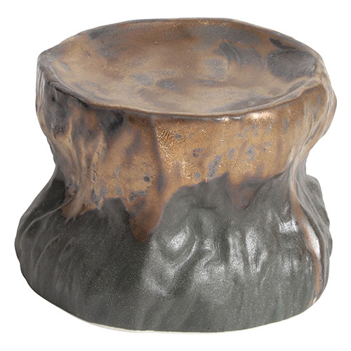 ヤマコー てまひま工房 岩石 古樹 枯山水をイメージした岩石テイスト陶器 マンガンゴールド(yamaco7869..