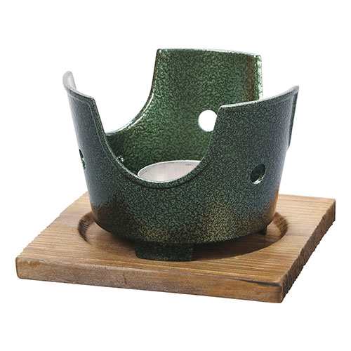 ヤマコー 用美 業務用 用美アルミコンロ(いぶし緑)火皿付(yamaco20388) 取り寄せ商品