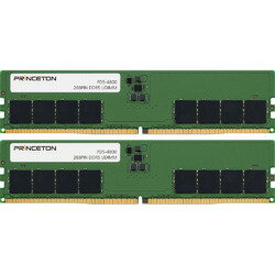 プリンストン 32GB（16GB 2枚組）DDR5-4800 288PIN UDIMM PD5-4800-16GX2(67-7807-57) 取り寄せ商品