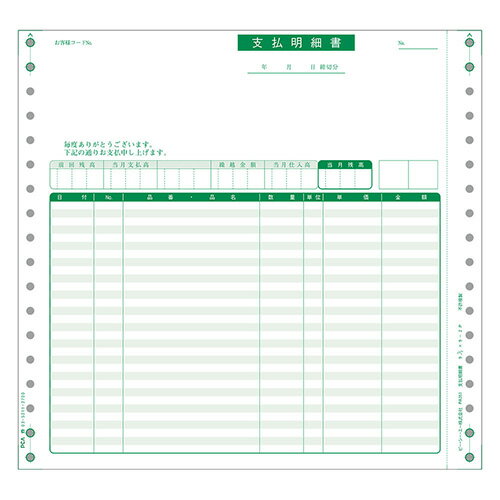 ピーシーエー 支払明細書 200枚 連続(対応OS:その他)(PA351G) 取り寄せ商品