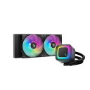 Deepcool LE240 V2/240mm水冷CPUクーラー/ブラック/フロスト仕上げのポンプヘッド/PWM制御ウォーターポンプ/ARGBファン/Inte(R-LE240-BKAMMC-G-2) 目安在庫=○