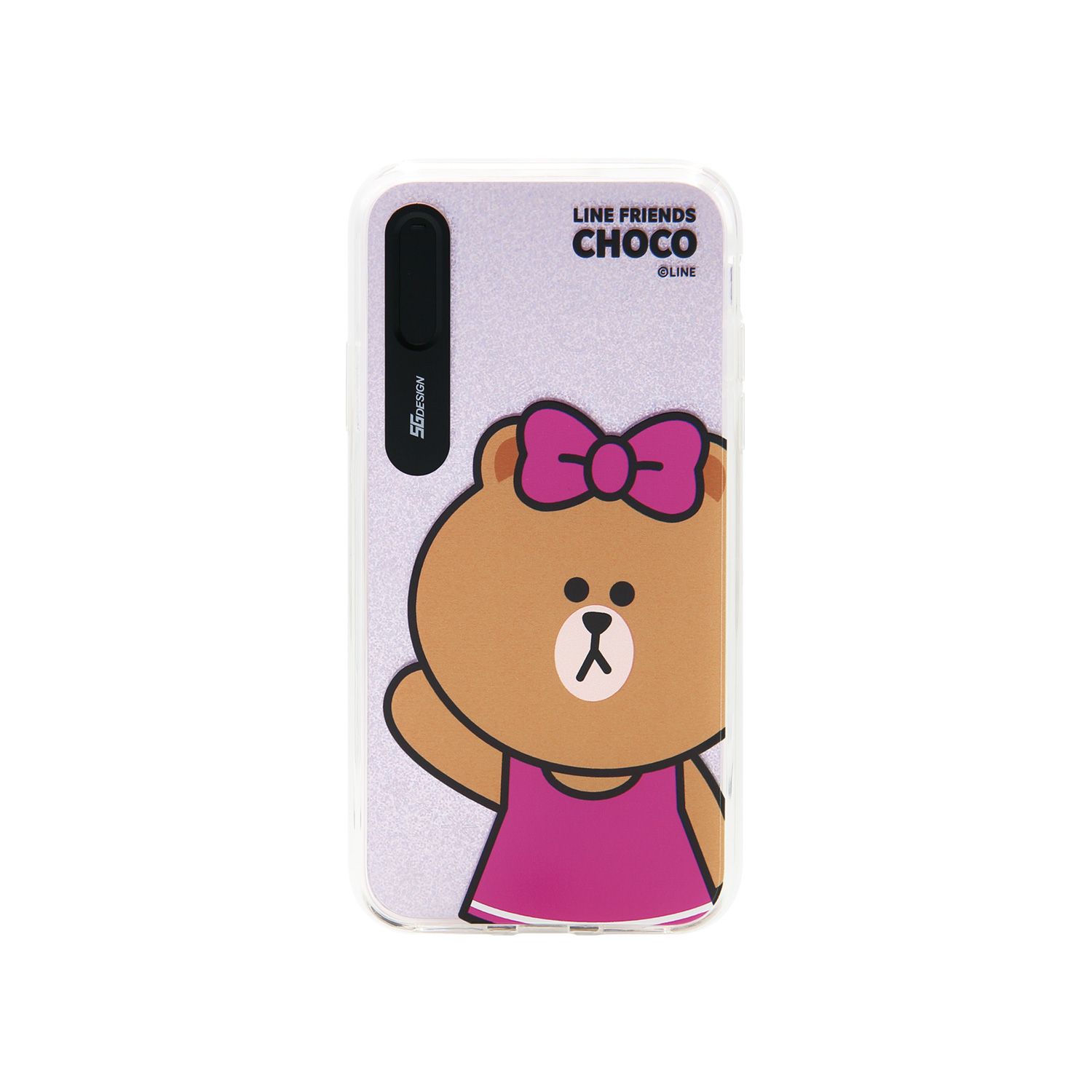 LINE FRIENDS iPhone XS / X Light UP CASE ベーシック チョコ(KCL-LBA003) 仕入先在庫品
