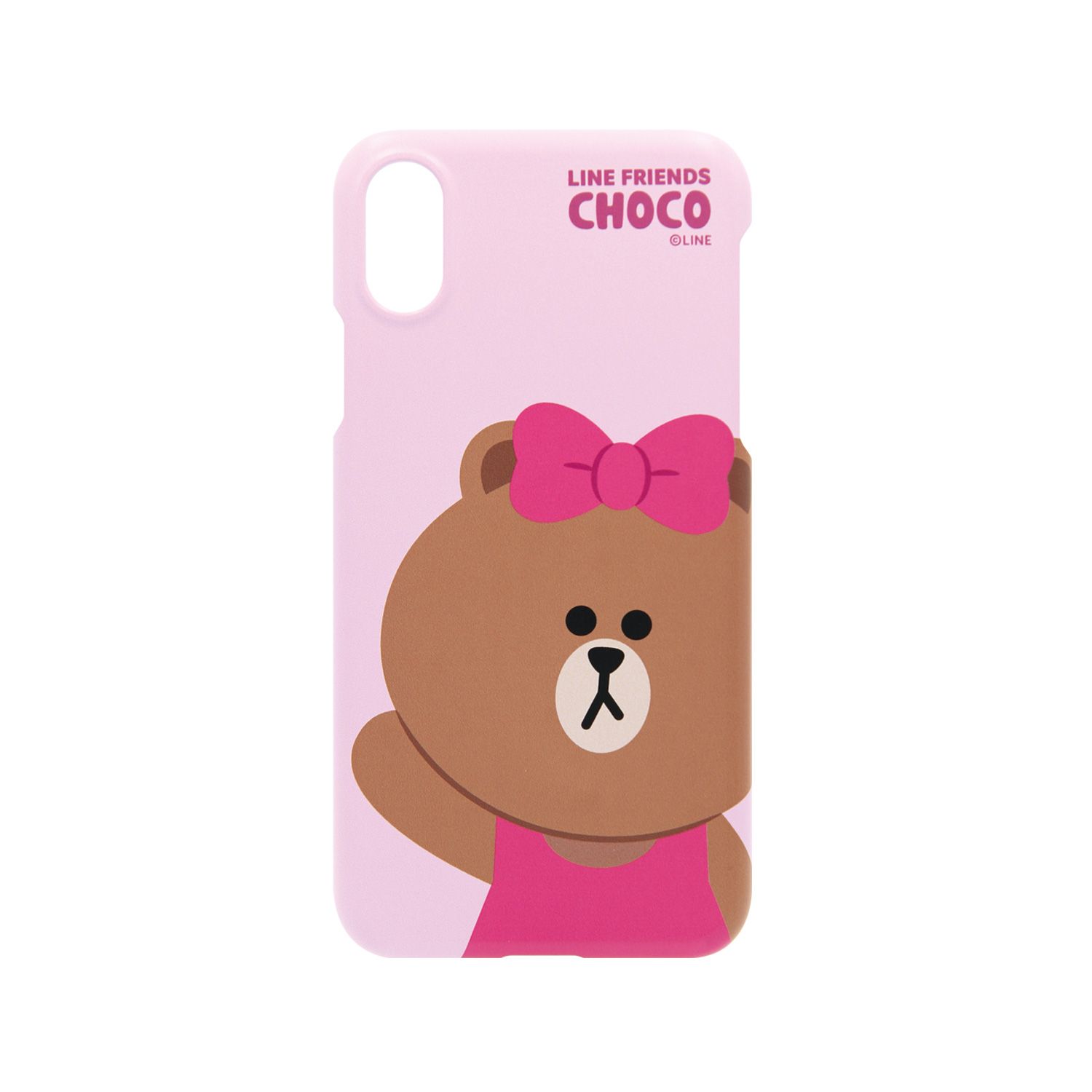 LINE FRIENDS iPhone XR SLIM FIT ベーシック チョコ(KCL-SBA007) 仕入先在庫品