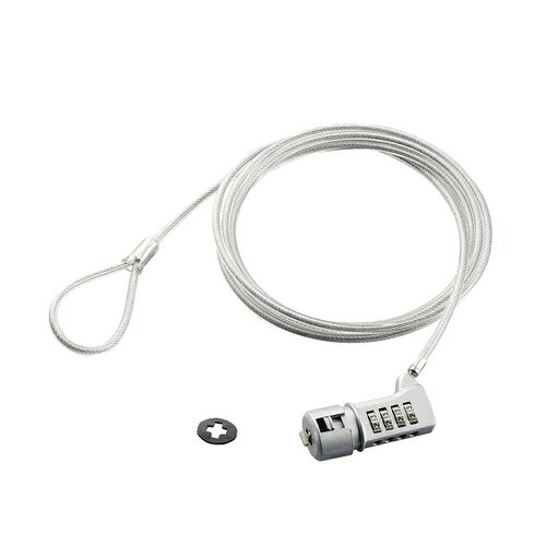 エレコム ELECOM セキュリティスロット対応 セキュリティワイヤーロック 4桁ダイヤル式タイプ 1セット(..