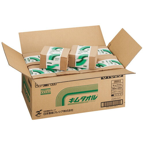 日本製紙クレシア キムタオル 4つ折り 1セット(1200枚:50枚×24束)(4901750101305 x24) 目安在庫=○
