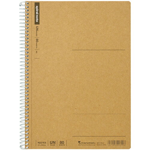 マルマン スパイラルノート ベーシック A5 無地 80枚 1セット(5冊)(4979093227006 x5) 取り寄せ商品