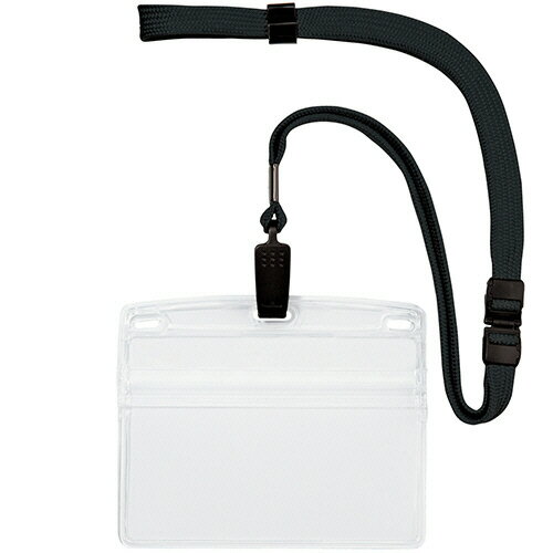 オープン工業 吊り下げ名札(クリップ式) ソフトタイプ ヨコ特大サイズ 黒 1セット(10個)(4970115560286 x10) 取り寄せ商品