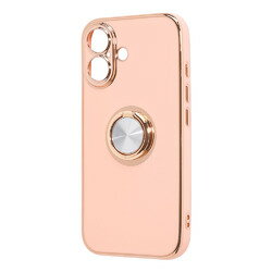 レイ・アウト iPhone 16/ソフトケース精密設計フレームメッキリング付/桃金(RT-P46TRE/PG) 取り寄せ商品