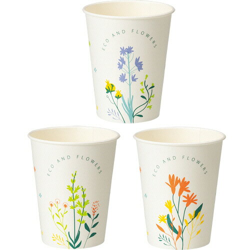 TPS 紙コップ AND FLOWERS 275mL(9オンス) 1パック(50個)(KHN509AF) 取り寄せ商品